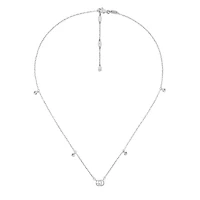 GG Running Necklace in 18kt White Gold with Diamonds