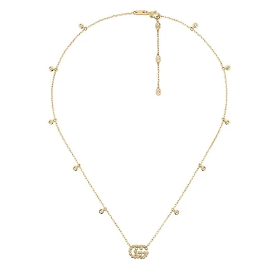 GG Running Necklace in 18kt Yellow Gold with Diamonds
