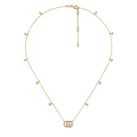 GG Running Necklace in 18kt Yellow Gold with Diamonds