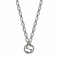 Interlocking G Large Pendant Necklace in Sterling Silver