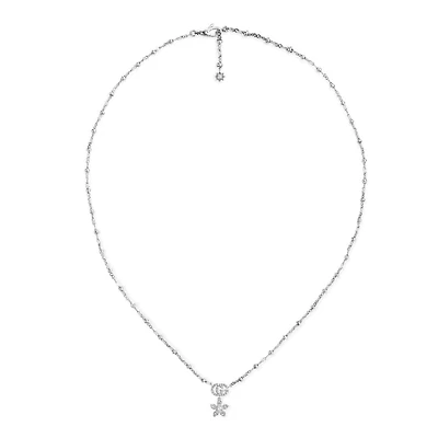 Flora Necklace in 18kt White Gold with Diamonds