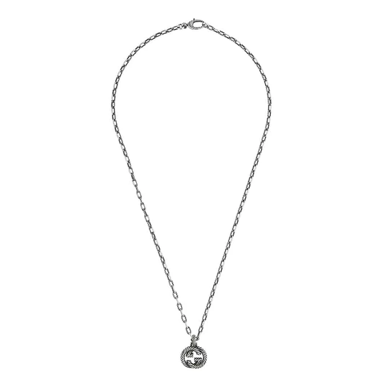 Interlocking G Pendant Necklace in Sterling Silver