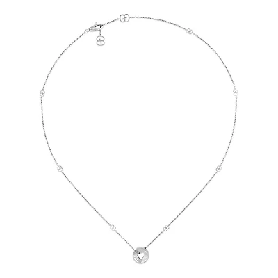 Icon Heart Pendant Necklace in 18kt White Gold