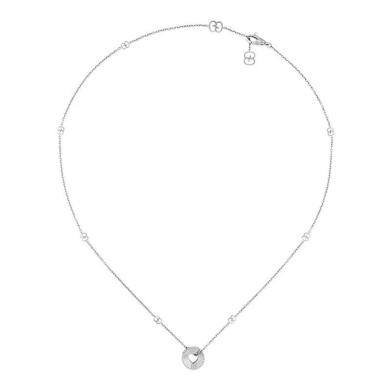 Icon Heart Pendant Necklace in 18kt White Gold