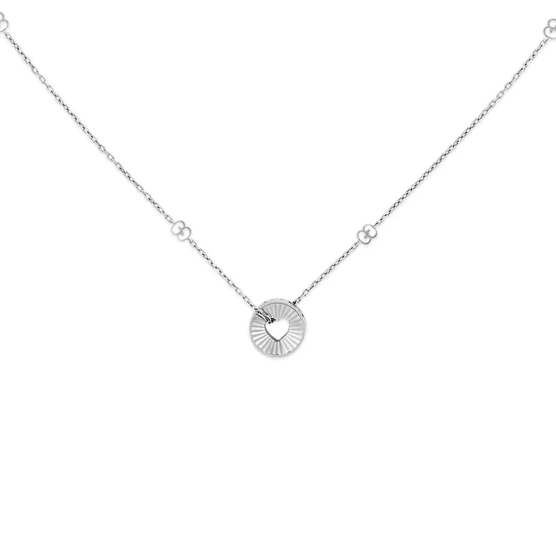 Icon Heart Pendant Necklace in 18kt White Gold