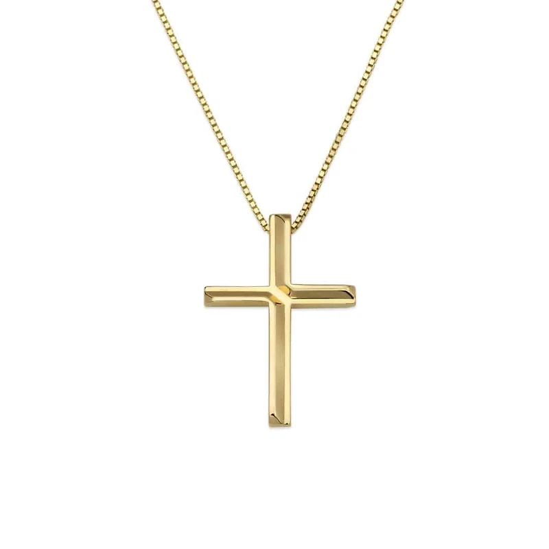 Link to Love Cross Pendant Necklace in 18kt Yellow Gold