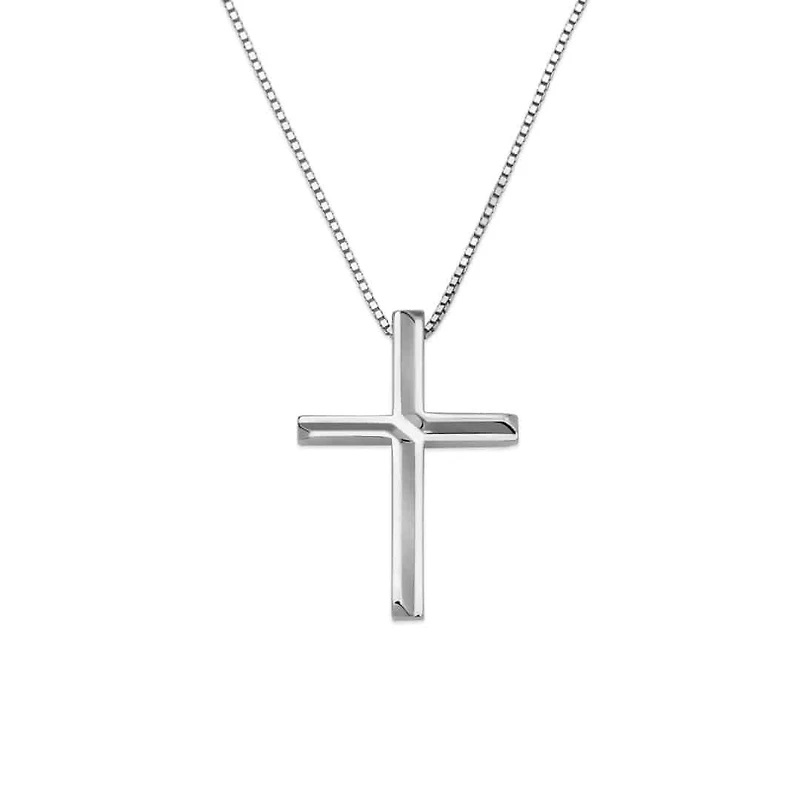 Link to Love Cross Pendant Necklace in 18kt White Gold