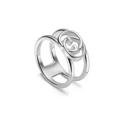 Interlocking G Wide Ring in Sterling Silver