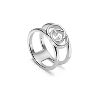 Interlocking G Wide Ring in Sterling Silver