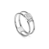 Interlocking G Medium Ring in Sterling Silver