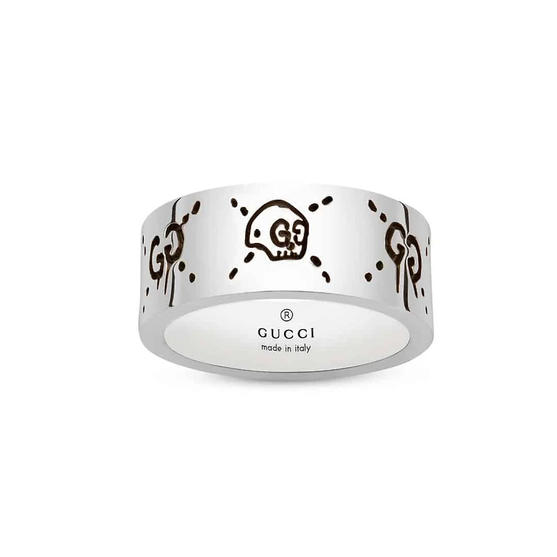 Gucci Ghost Wide Ring in Sterling Silver