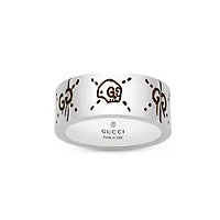 Gucci Ghost Wide Ring in Sterling Silver