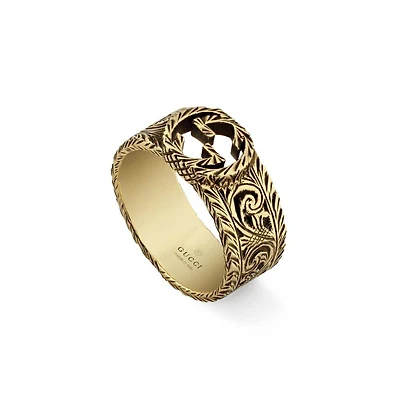 Interlocking G Thin Ring in 18kt Yellow Gold