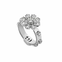 Flora Large Ring in 18kt White Gold with Diamonds