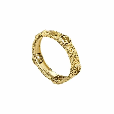 Interlocking G Wide Ring in 18kt Yellow Gold