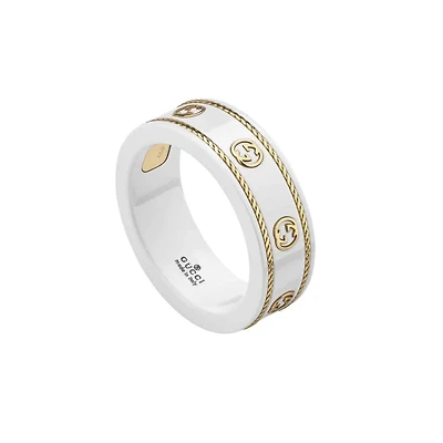 Icon Square Ring in 18kt Yellow Gold with Zirconia