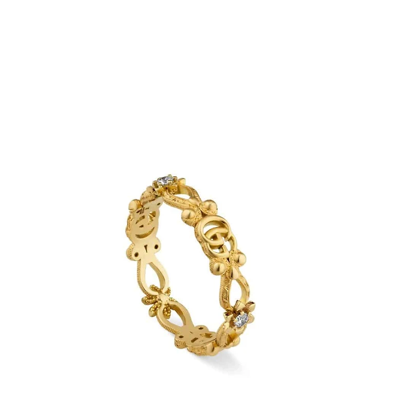 Flora Ring in 18kt Yellow Gold with Diamonds