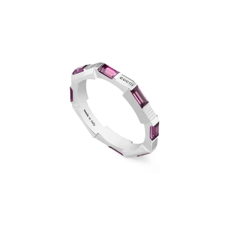 Link to Love Ring in 18kt White Gold with Rubellite
