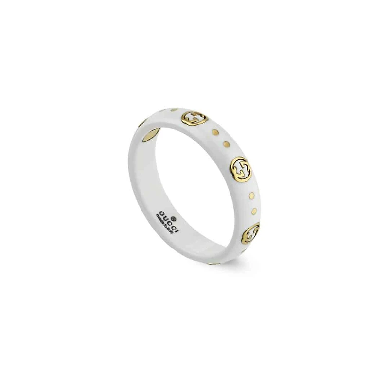 Icon GG Ring in 18kt Yellow Gold with Zirconia
