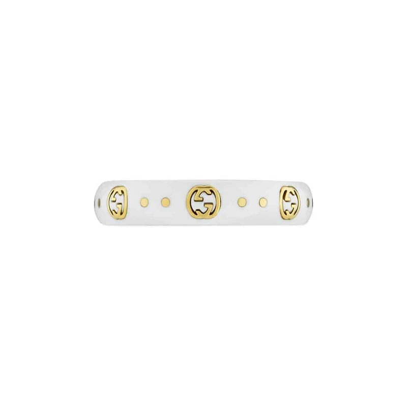 Icon GG Ring in 18kt Yellow Gold with Zirconia