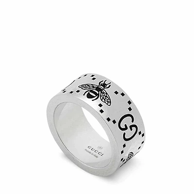 Gucci Signature Wide Bee Ring in Sterling Silver