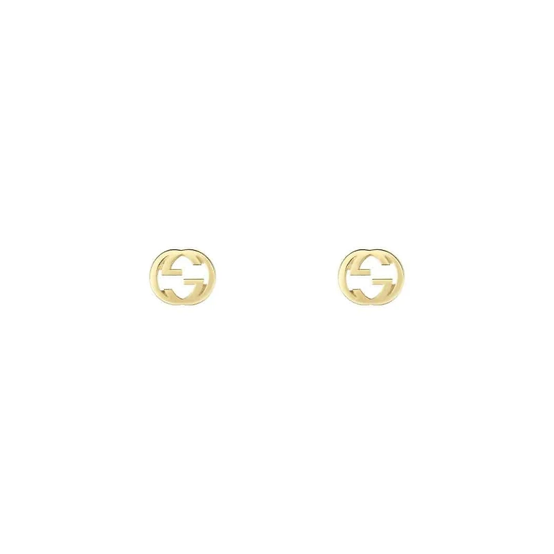 Interlocking G Earrings in 18kt Yellow Gold