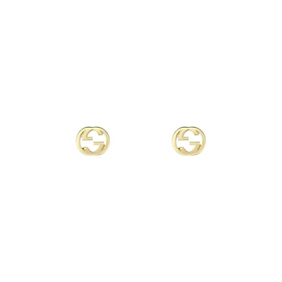 Interlocking G Earrings in 18kt Yellow Gold