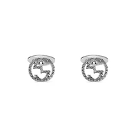 Interlocking G Aged Cufflinks in Sterling Silver