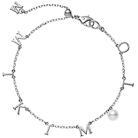 Akoya Cultured Pearl Charm Bracelet in 18K White Gold