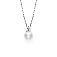 Classic Akoya Cultured Pearl Pendant with Diamond