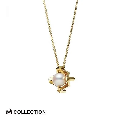 M Collection Akoya Cultured Pearl Pendant  in 18K Yellow Gold