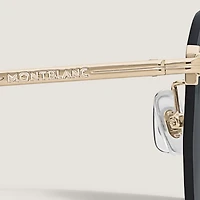 Round Sunglasses with Gold Coloured Metal Frame