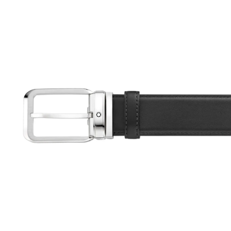 Black 35 mm leather belt