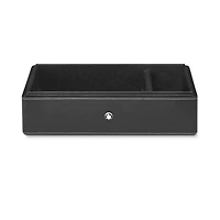 Desk Box in leather for three writing instruments and an ink bottle