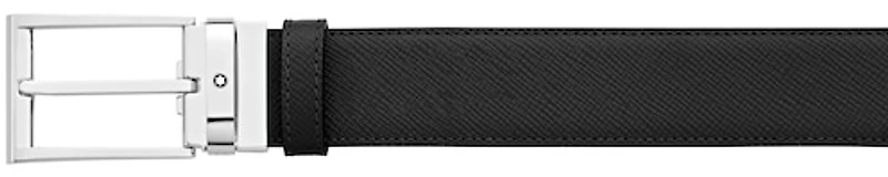 Black/blue 35 mm reversible leather belt