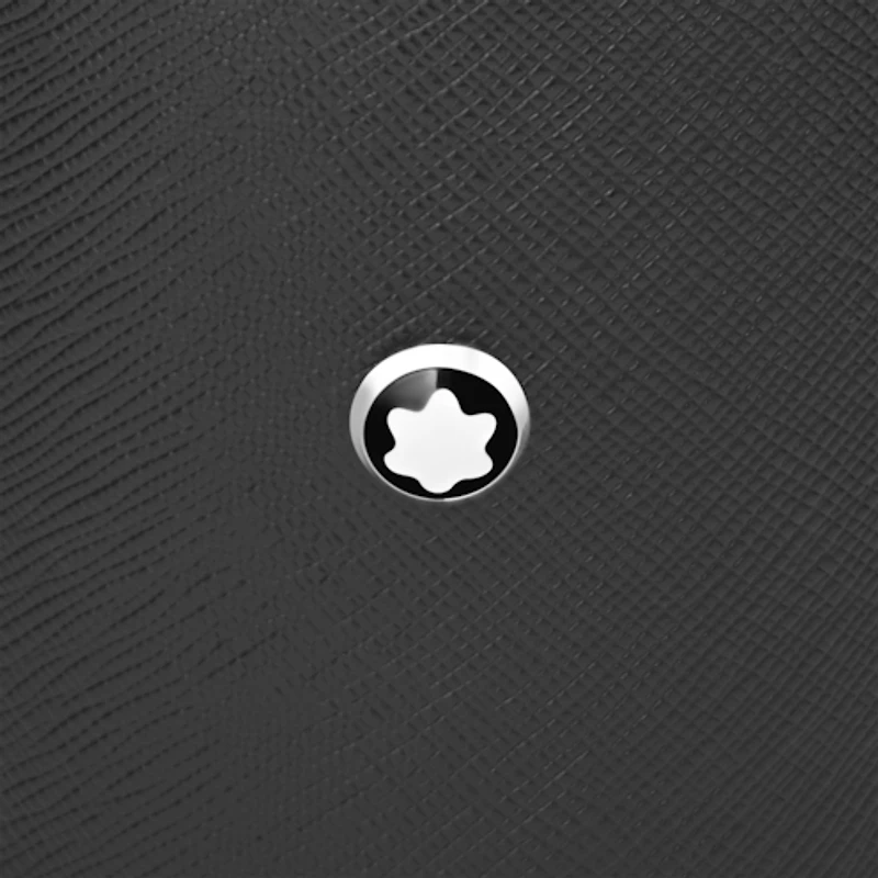 Round pen holder in black leather