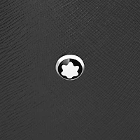 Round pen holder in black leather