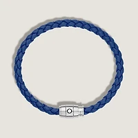 Bracelet Steel 3 rings closing and Blue leather