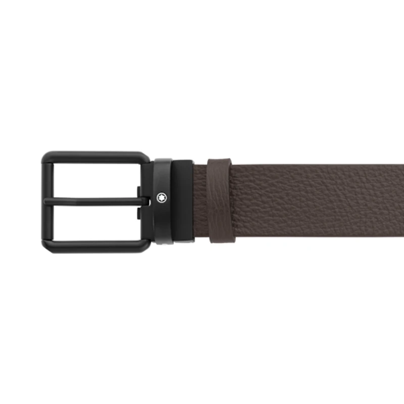 Brown/black 35 mm reversible leather belt