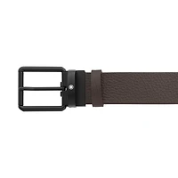 Brown/black 35 mm reversible leather belt