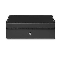 Desk Box in leather for three writing instruments and an ink bottle