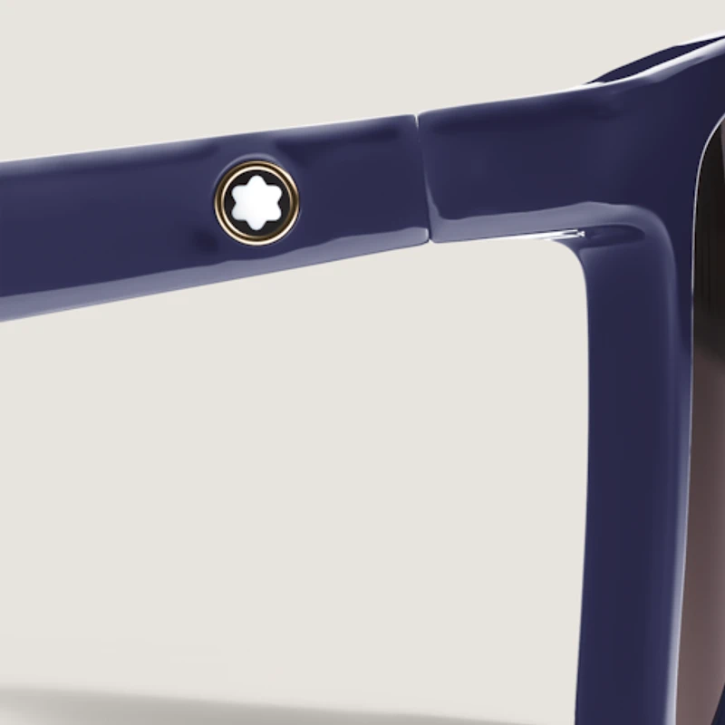 Squared Sunglasses with Injected Blue Frame