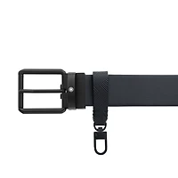 Printed black/plain black 35 mm reversible leather belt