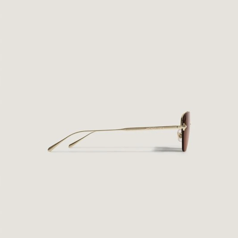Oval Sunglasses with Gold-Coloured Metal Frame