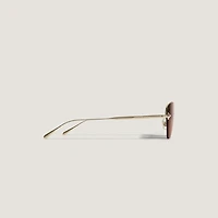 Oval Sunglasses with Gold-Coloured Metal Frame