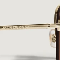 Oval Sunglasses with Gold-Coloured Metal Frame