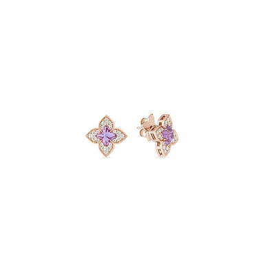 Venetian Princess Carnival Amethyst & Diamond Stud Earrings