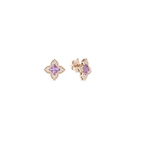 Venetian Princess Carnival Amethyst & Diamond Stud Earrings