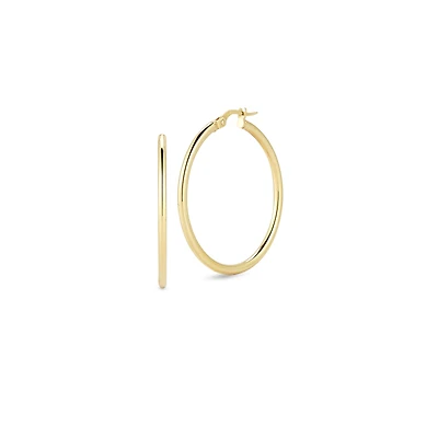 Designer Gold Medium Hoop Earrings