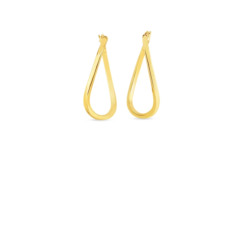Designer Gold Twist Hoop Earrings